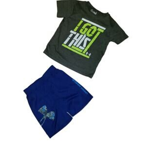 Under Armour Boys 2T "I Got This" Graphic T-shirt & Camo Logo Athletic Shorts